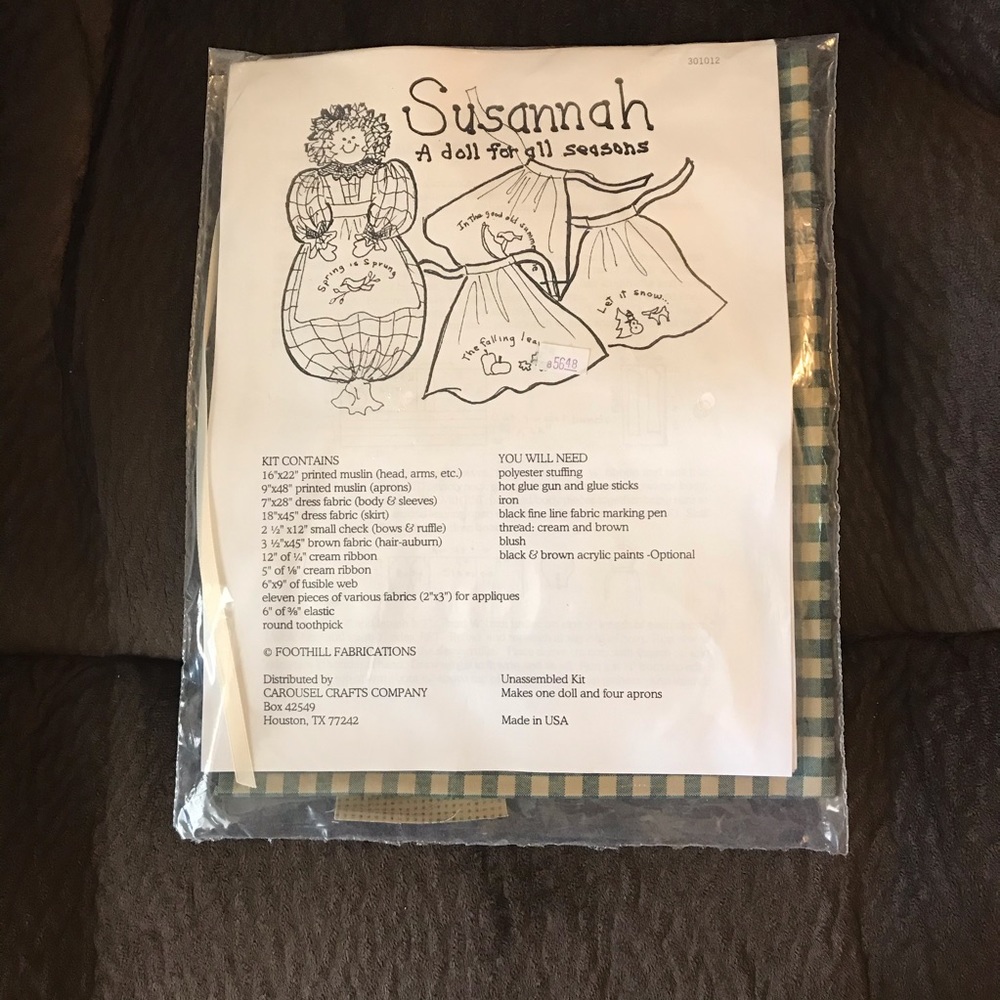 🐈OKC🐈 NWT Susannah Doll & Apron Kit